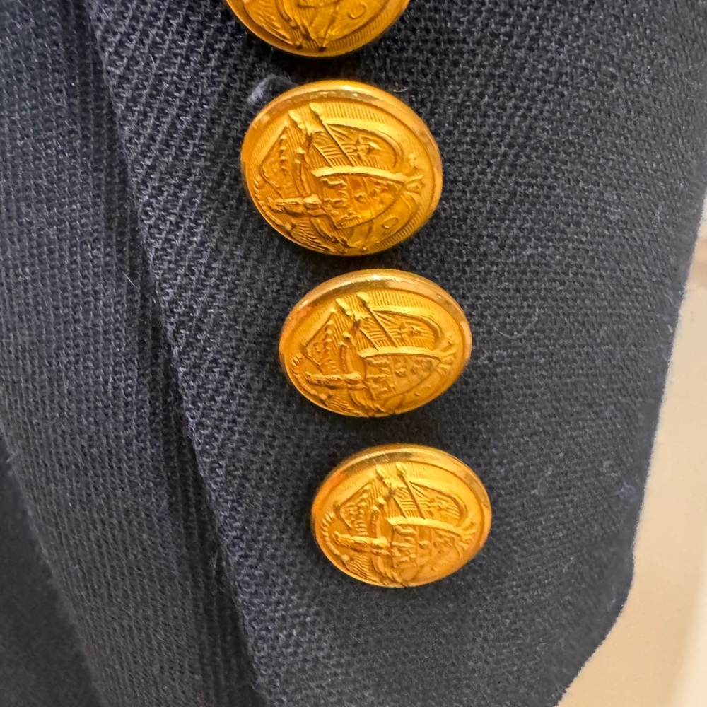 Ralph Lauren Classic Navy Blazer with Gold Accents - Picture 6 of 7